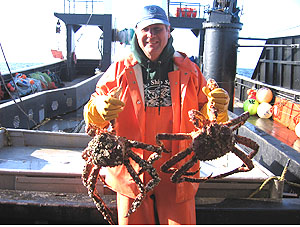 David Somerton with red king crab
