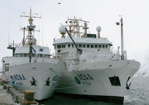 NOAA ships Miller Freeman and Oscar Dyson