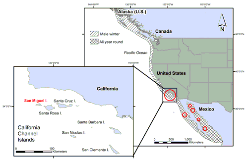 map show sea lion range